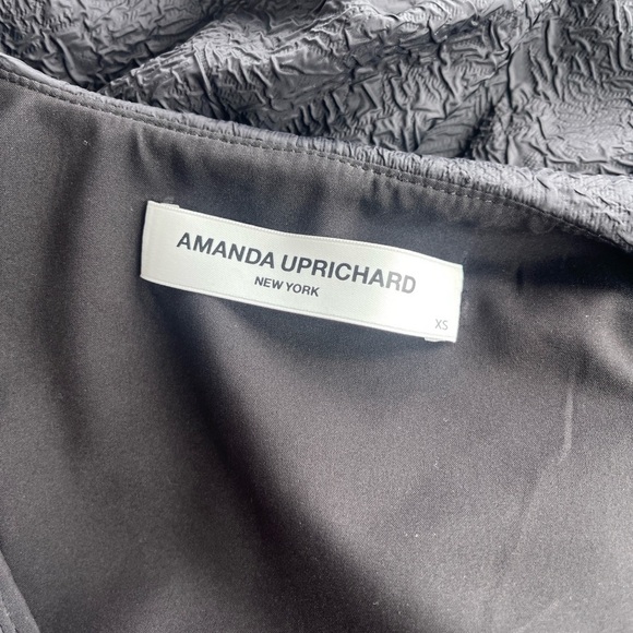 AMANDA UPRICHARD Evangeline Dress in Eclipse black gold buttons mini collar - Picture 3 of 5